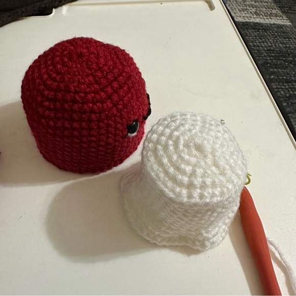 Crocheted mushroom baby rattle nursery decor - Picture 5 of 6